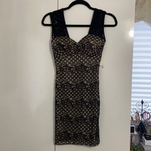Black Nude Lacey Dress